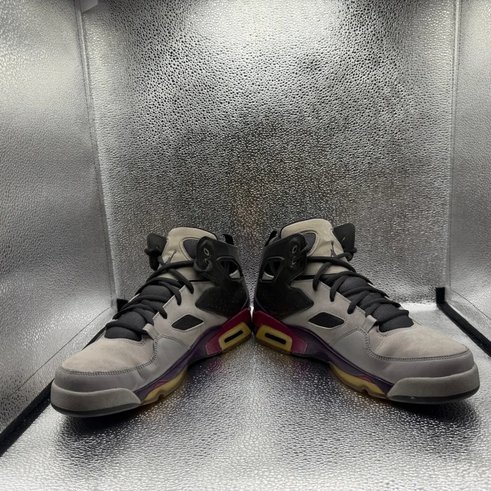 Size 10 Jordan Flight Club 91 Mens Grey Pink Good 555475-028 Night Stadium
